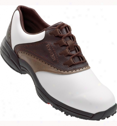 Footjoy Mens Greenjoys Golf Shoes (white/brown/tan) - Fj# 45402