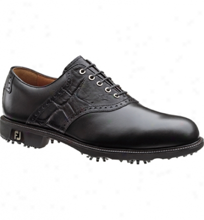 Footjoy Mens Icon Golf Shoes (black/black Croc) - Fj# 52054