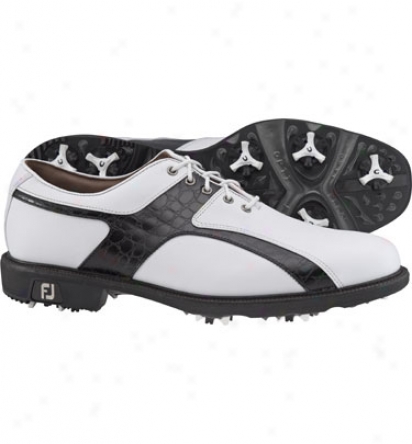 Footjoy Mens Icon - White/black Golf Shoes (fj#52192)