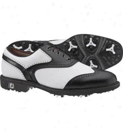 Footjoy Mens Icon - White/black Golf Shoes (fj#52262)