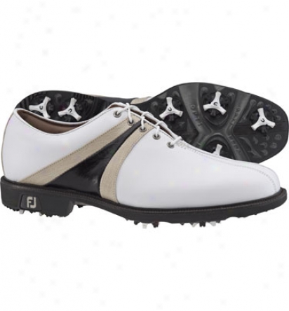 Footjoy Mens Icon - White/cream/black Golf Shoes (fn#52122)