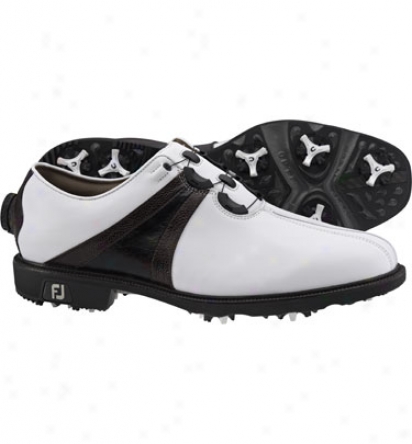 Footjoy Mens Icon - hWite/dark Brown/black Boa Golf Shoes (fj#52285)