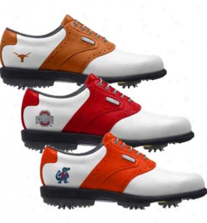 Footjoy Mens Ncaa Dryjoys Traditionap Myjoys Gofl Shoes - Fj# 53431