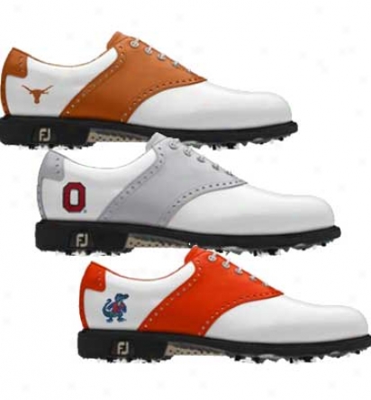 Footjoy Mens Ncaa Icon Traditional Saddle Myjoys Golf Shoes - Fj# 52035