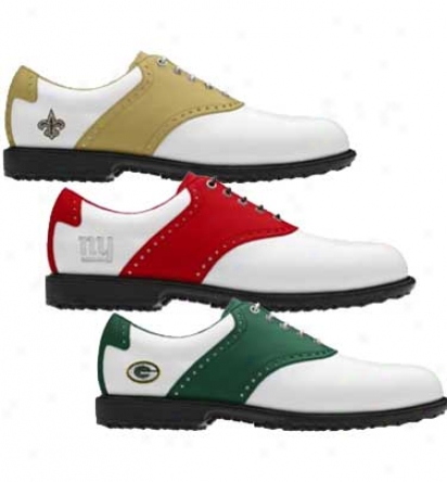 Footjoy Mens Nfl Professional Spikeless Traditional Saddle Myjoys Golf Shoes - Fj# 5Z60