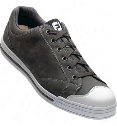 Footjoy Mens Retro Court - Charcoal Spikless Shoes (fj#62615)