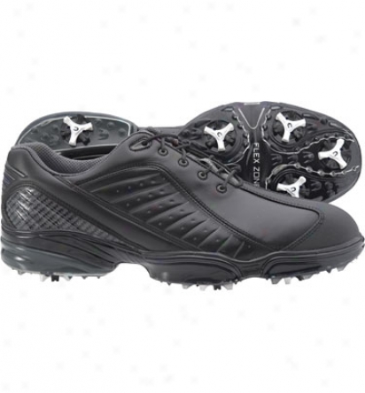 Footjou Mens Sports - Black Golf Shoes (fj#53221)