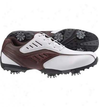 Footjoy Mens Road - White/dark Brown/copper Golf Shoes (fj#56460)