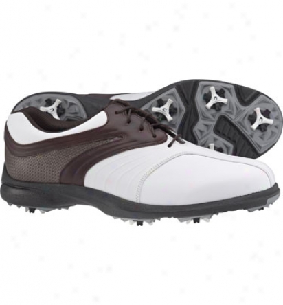 Footjoy Mens Superlites - White/browh Golf Sho3s (f#58182)