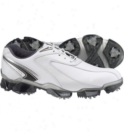 Footjoy Mens Xps-1 - White/pearl/black And Silver Detail Golf Shoes (fj#56003)