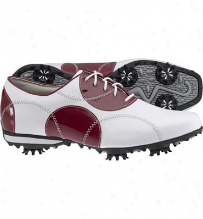 Footjoy Womens Lopro Collection - White/red Golf Shoe (fj#97133)