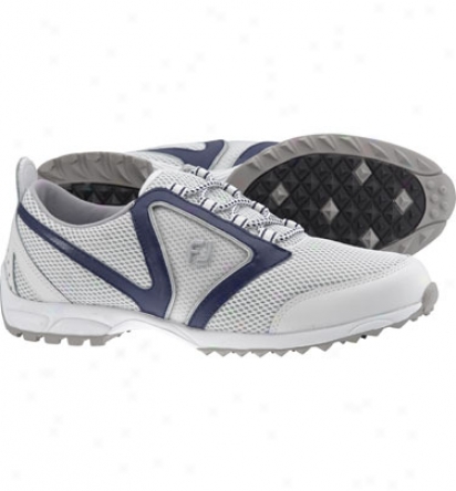 Footjoy Womens Summer Series - Light Grey/blue Golf Shoes (fj#98919)