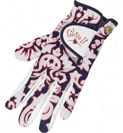 Glove It Womens Navy Hibiscus Golf Glove