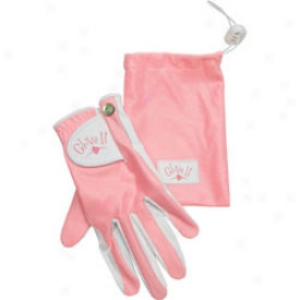 Glove It Wlmens Pink Clear Dot Golf Glove & Pouch