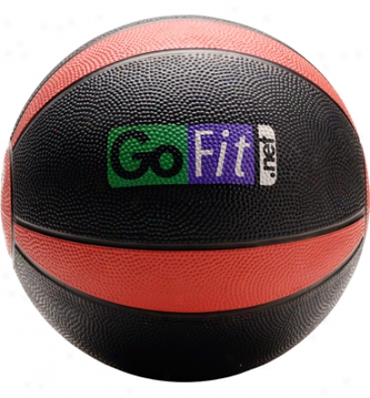 Gofit Ultimate 8lb Rubber Medicine Ball With Pebble Grasp Surface And Core Performance Dvd