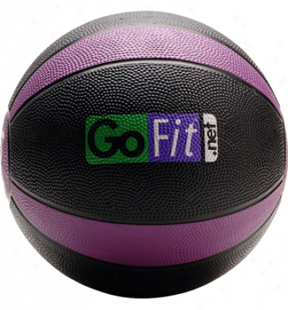 Gofit Ultimate Rubber 6lb Medicine Ball With Pebble Grip Surface And Core Performance Dvd