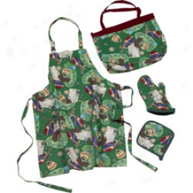 Golf Gifts & Gallery 4pc Fabric Ktichen-wear Set