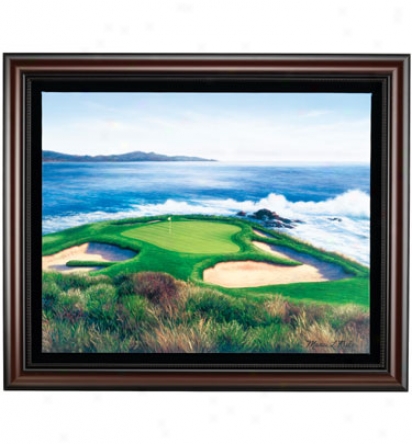 Golf Gifts & Gallery Framed 30 In.x36 In. Canvas Pebble Beach #7