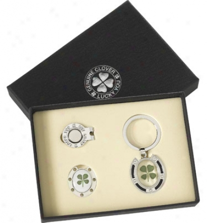 Good Luck Brand 4 Leaf Clober Gift Offer for sale With Clover Keychain And Hat Clip