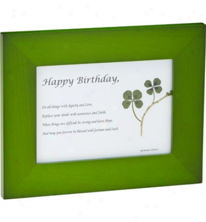 Good Luck Brand Clover Art Frame: Happy Birthday