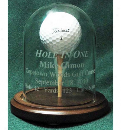 Great Golf Memories Personalized Glass Dome Hole-in-one Display