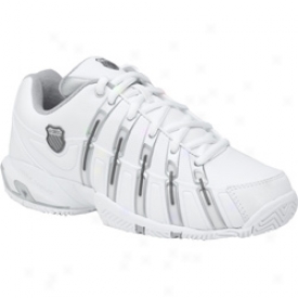 K-swiss Womens Approach Tennis Shoes (white/platinum/charcoal)