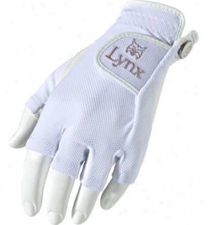 Lynx Womens Crystal Cat 1/2 Finger Glove