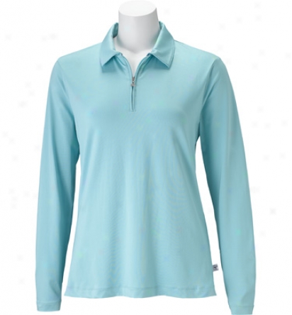 Maggie Lane Womens Long Sleeve Zip Polo