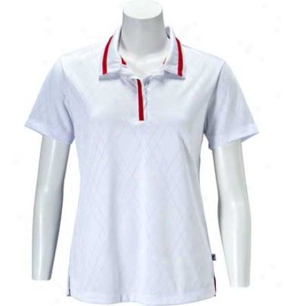 Maggie Lane Womens Short Sleeve Jacquard Performance Polo