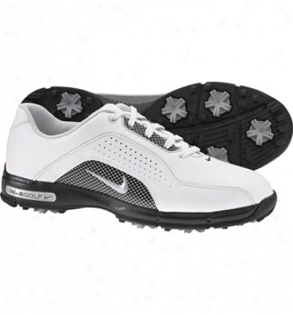 Nike Juniors Advance Jr Golf Shoes (white/metallic Silver/black)