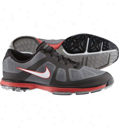 Nike Mens Lunar Ascend - Grey/white/black/red Golf Shoes