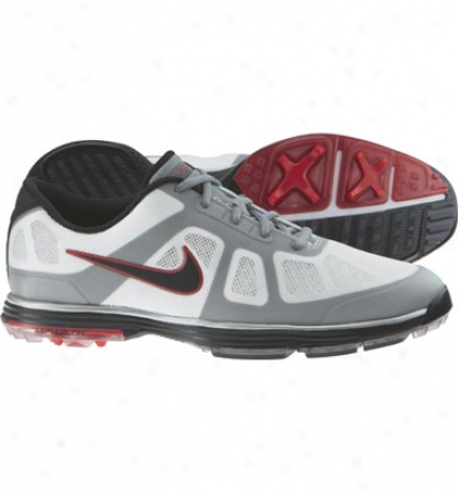 Nije M3ns Lunar Ascend - White/black/grey/red Golf Shoes