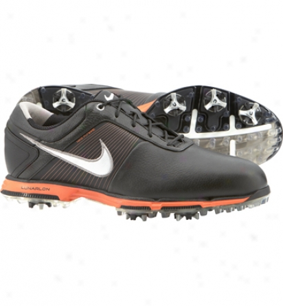Nike Mens Lunar Control - Black/silver/orange Golf Shoes