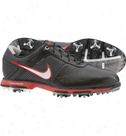 Nike Mens Lunar Control - Black/silver/red Golf Shoes