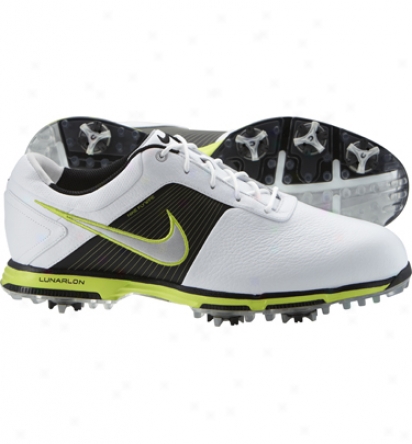 Nike Mens Lunar Control - White/silver/black/cyber Golf Shoes