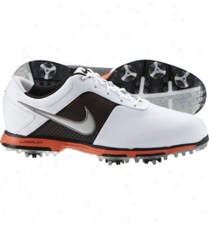 Nike Mens Lunar Control - White/sivler/black/orange Golf Shoes