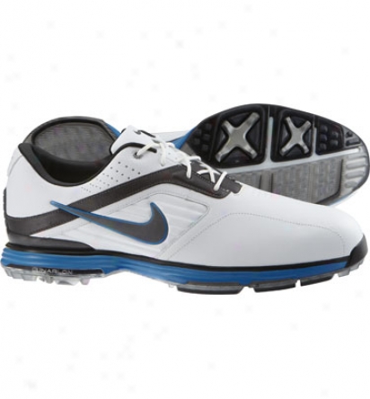 Nike Mens Lunar Predominate - White/metallic Grey/blue Golf Shoes