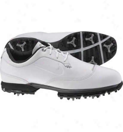 Nike Mens Tour Premium Ii - White/white/metallic Grey Golf Shoes