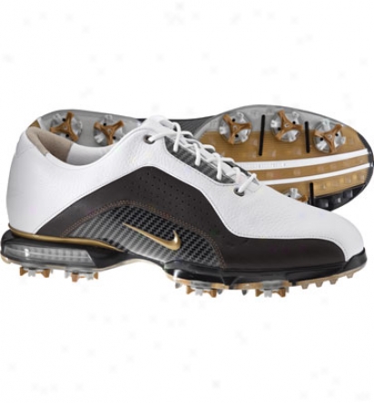 Nioe Mens Zoom Avance Golf Shoes (white/bronze/brown)