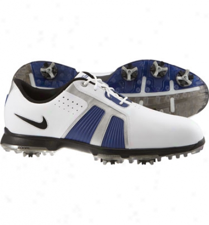 Nike Mens Zoom Trophy Ii - White/black/blue/silver Golf Shoes