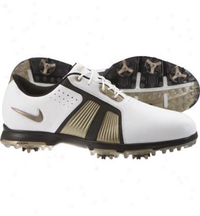 Nike Mens Zoom Trophy Ii - White/gold/black Golf Shoes