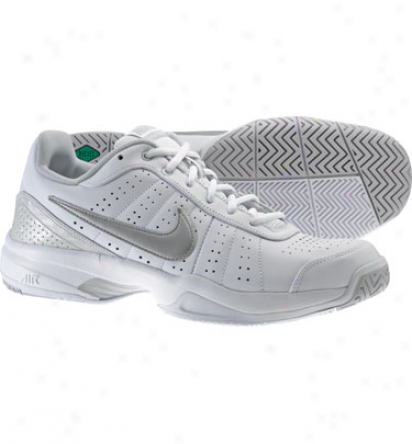 Nike Tennis Womens Air Court Mo Iii Tnnis Shoes (white/silver)