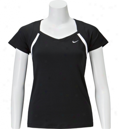 Nike Tennis Womens Short Sleeve Border Top