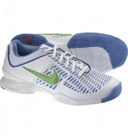 Nike Tennis Womens Zoom Breathe 2k10 Tennis Suoes (white/blue/green)