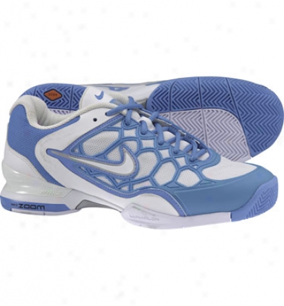 Nike Tennis Womens Zoom Live 2k11 - White/silver/blue Tennis Shoes