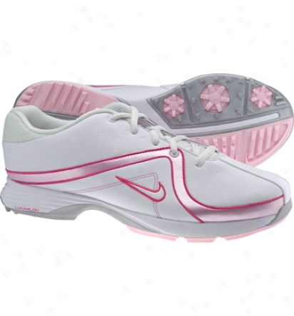 Nike Womens Lunar Brassie - White/pink Golf Shoes