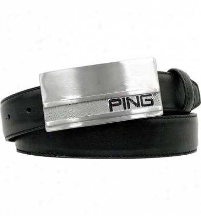 Ping Apparel Mens Kind Edge Leather Belt With Ping Curl