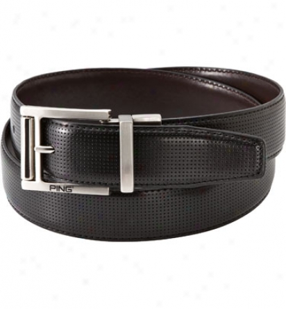Ping Apparel Mens Leatther Reversible Belt With Roller Buckle