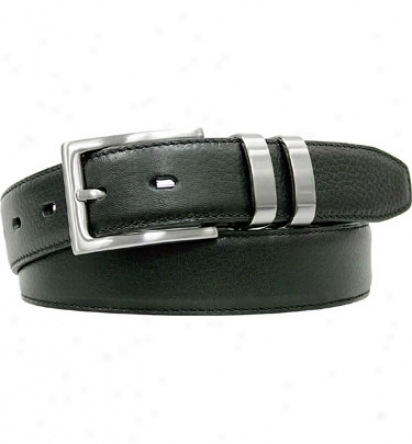 Ping Apparel Mesn Pebble Grain Leather Feather Edged Belt