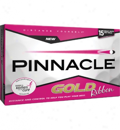 Pinnacle Gold Ribbon White Golf Balls-15-pack